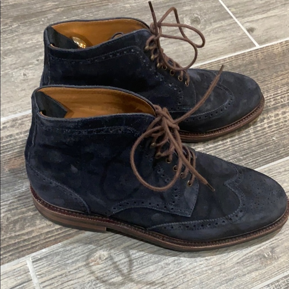 Carmina blue suede custom Jumper boots